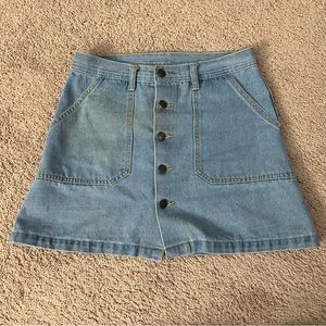 Button Down Denim Skirt